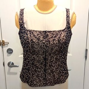 90s 3X Embroidered Light Boned Back Lacing Hook & Eye Oil Slick Corset